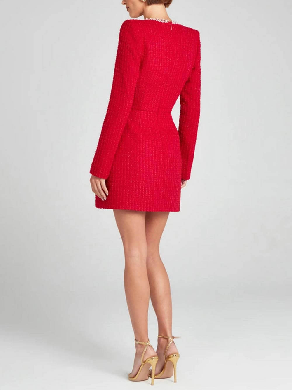 Trim Slit Sleeve Pocket Mini Dress