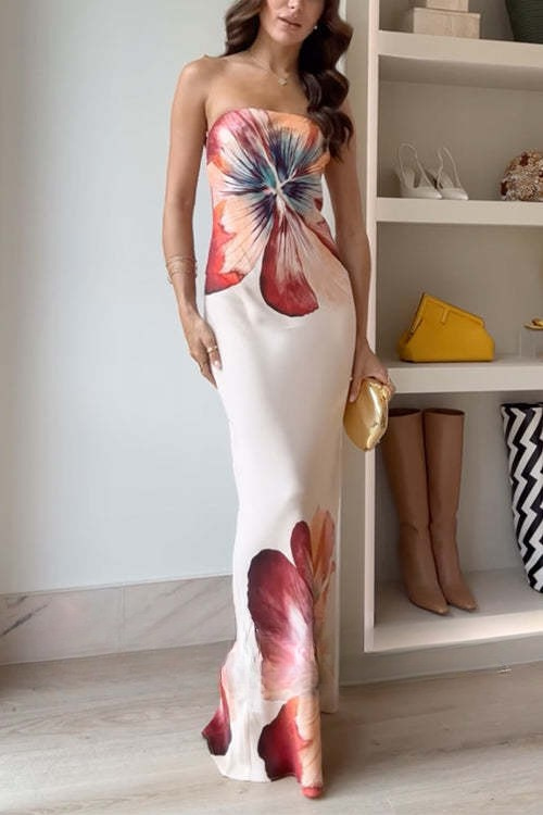 Floral Printed Tube Dress