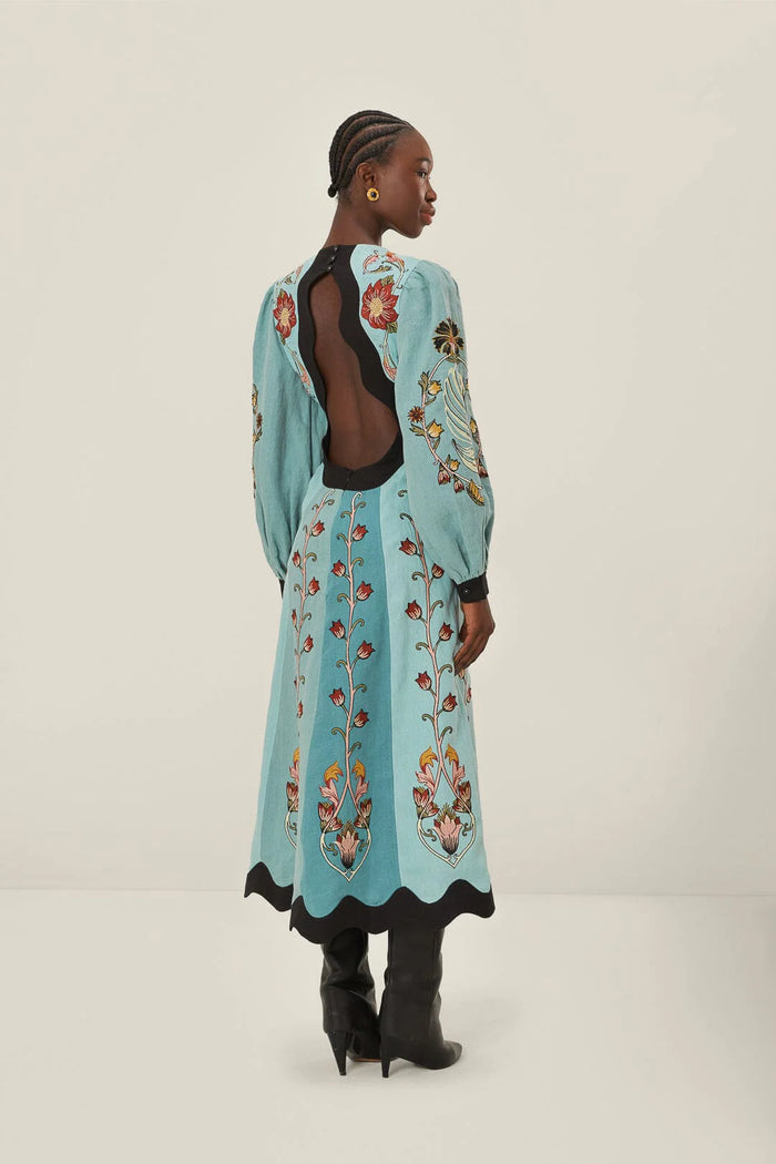 Leona Vintage-Inspired Floral Midi Dress