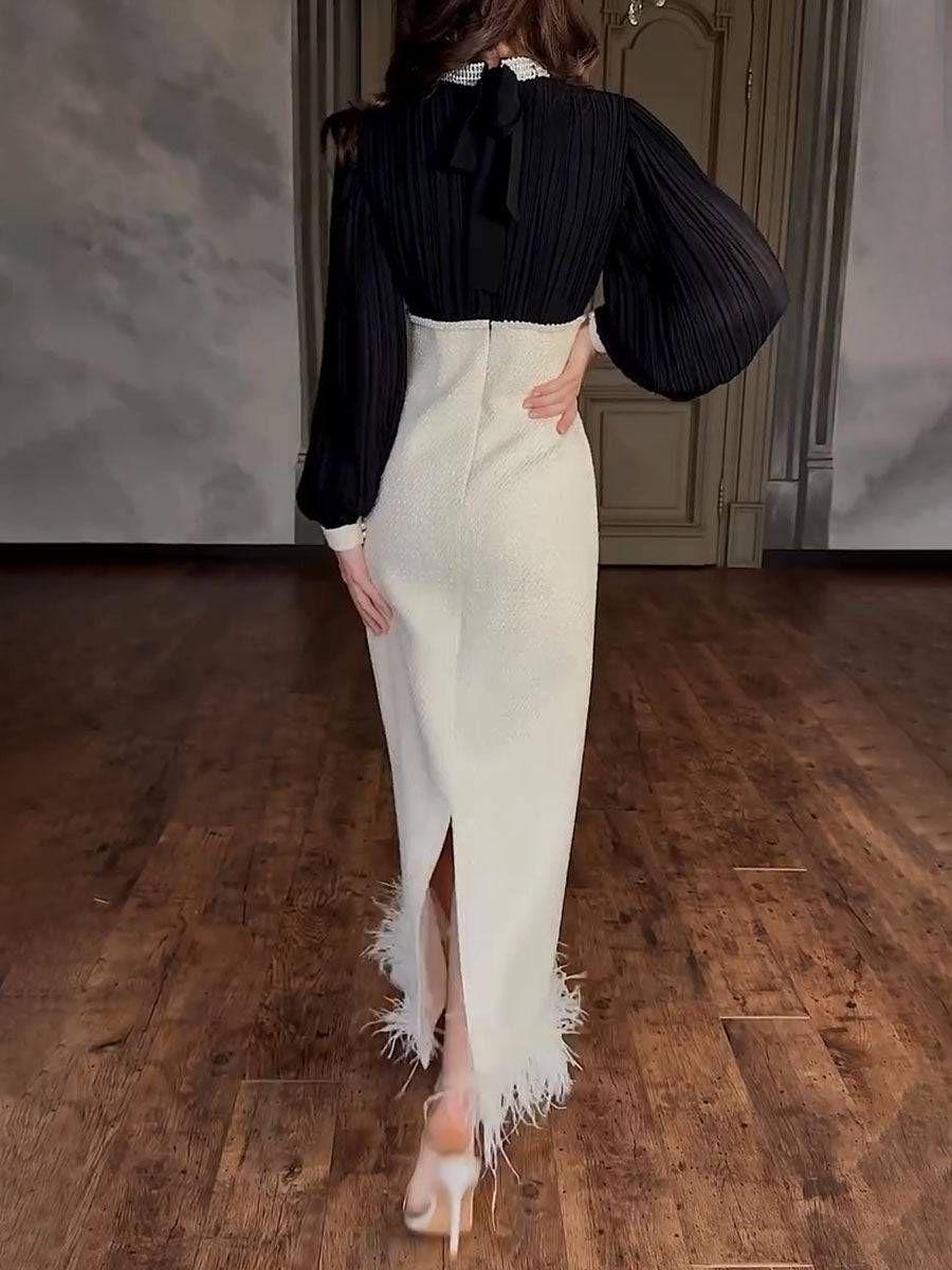 Elegant Paneled Slim Fit Dress