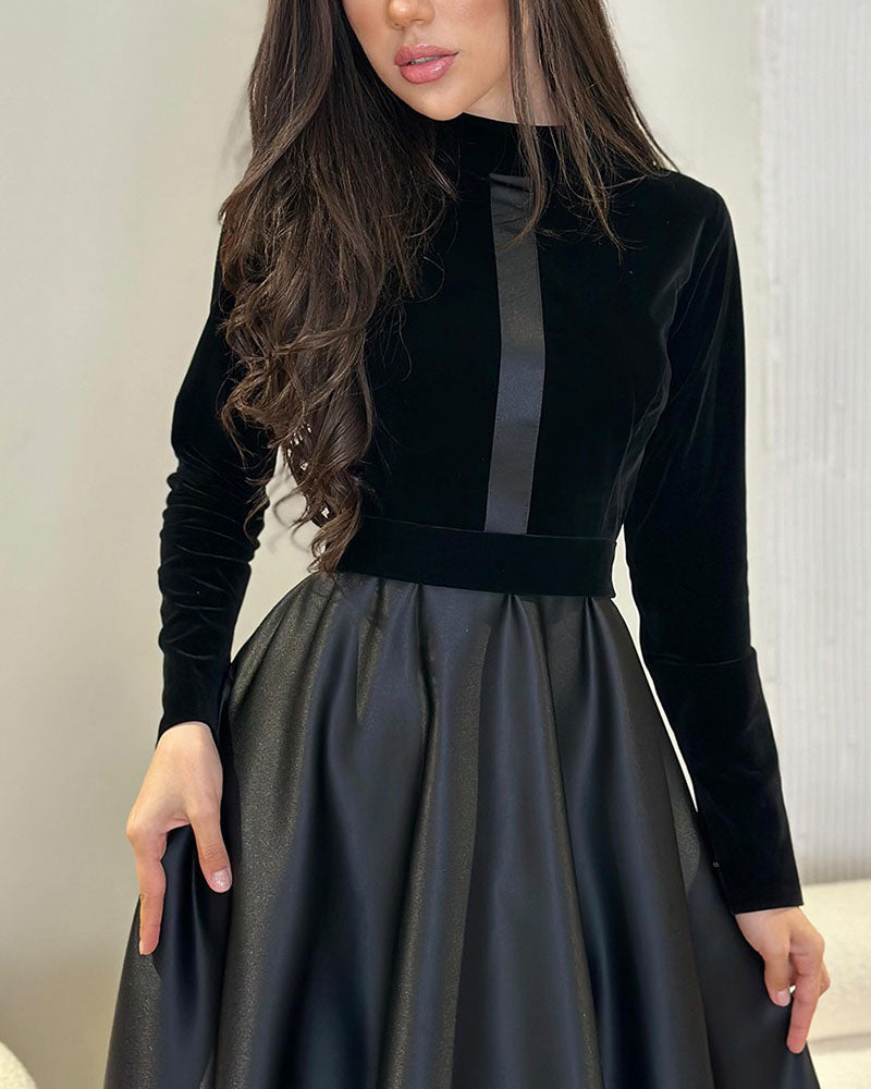 Ember Velvet Waisted Midi Dress