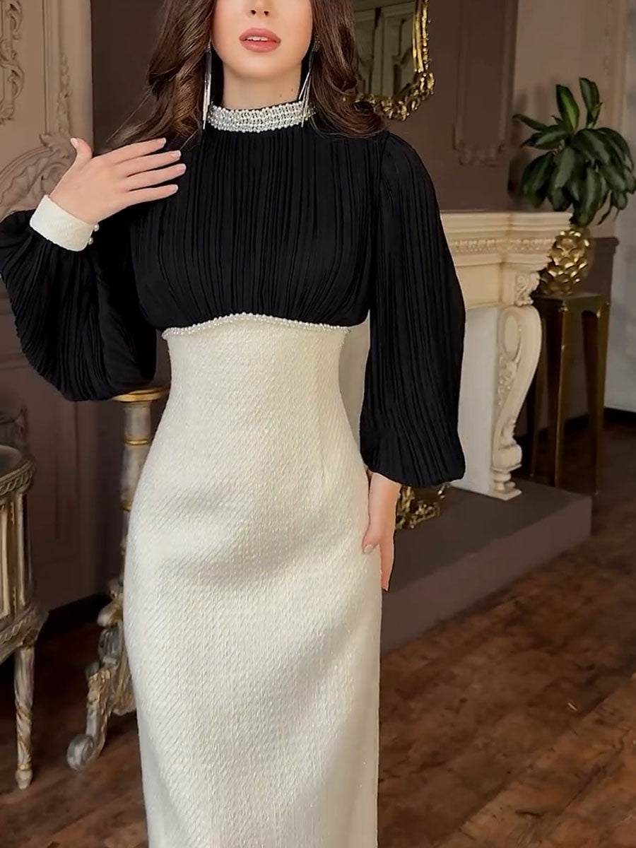 Elegant Paneled Slim Fit Dress