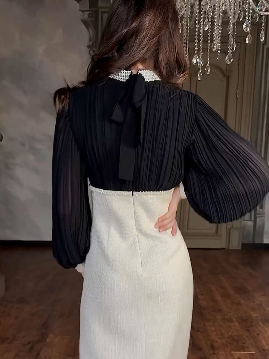 Elegant Paneled Slim Fit Dress