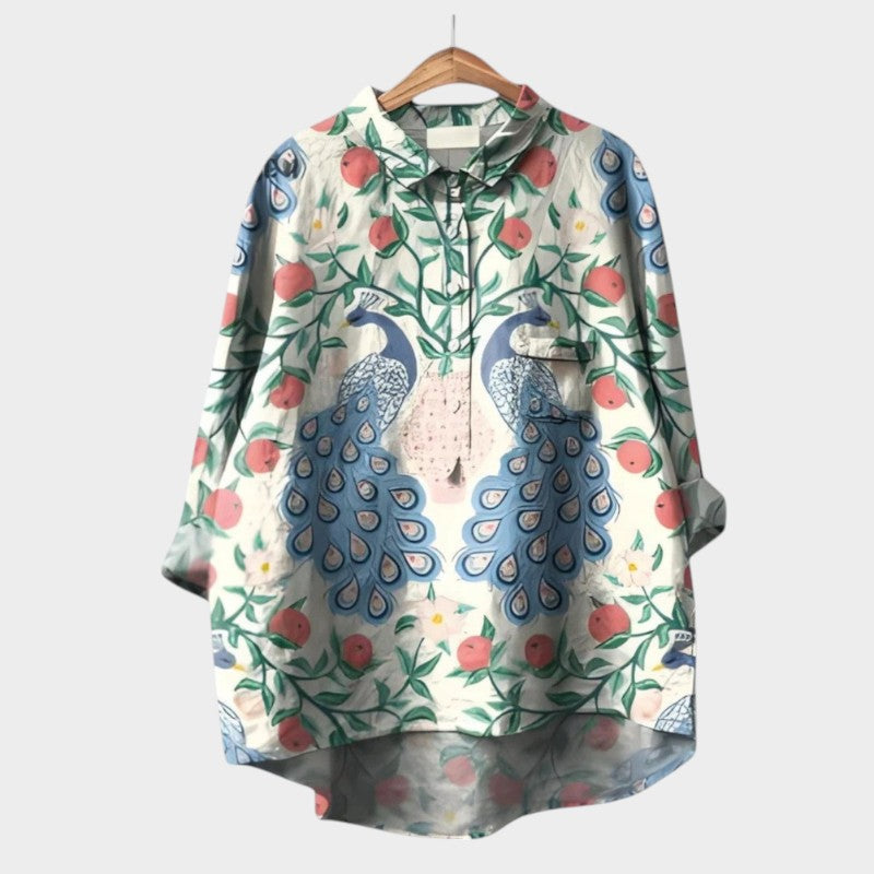 Lara Oversized Floral Blouse with Absolute Comfort for Sunny Days