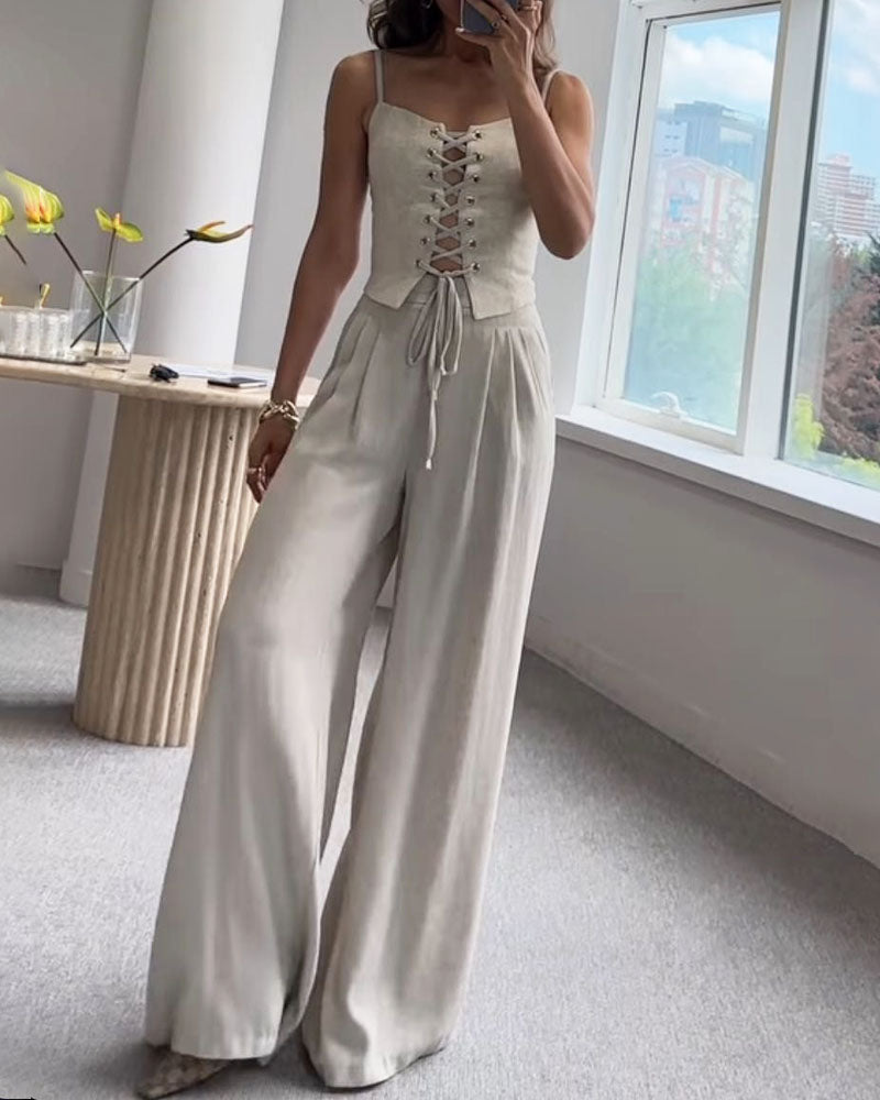 Avery Lace-Up Two-Piece Set