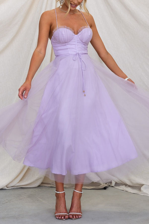 Alexa Elegant Chiffon Suspenders Party Maxi Dress
