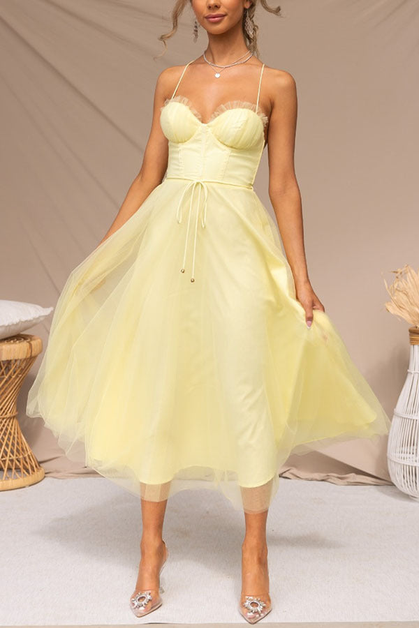 Alexa Elegant Chiffon Suspenders Party Maxi Dress