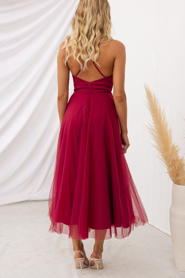 Alexa Elegant Chiffon Suspenders Party Maxi Dress