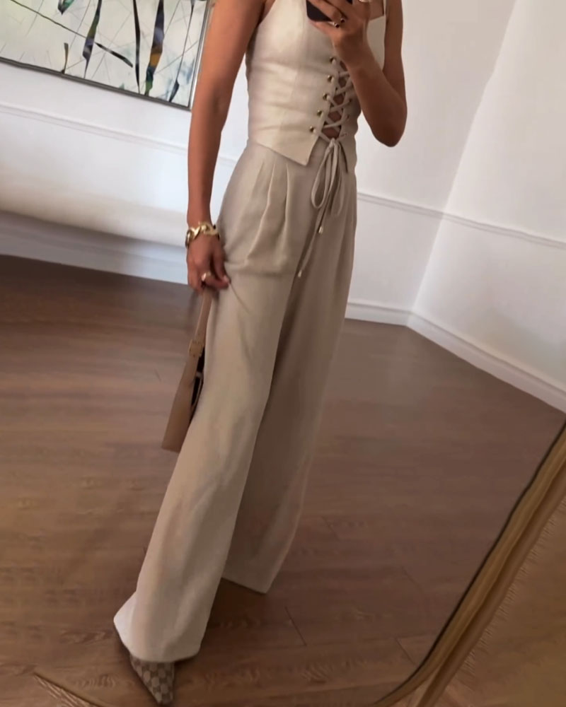Avery Lace-Up Two-Piece Set