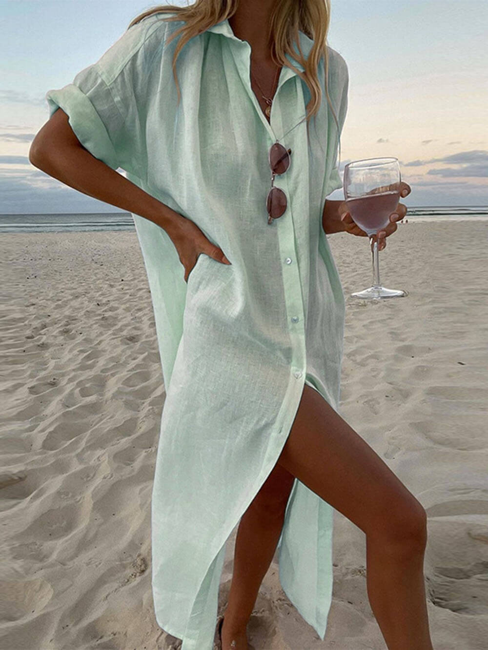 Lucy Simple Concept Maxi Shirt Dress