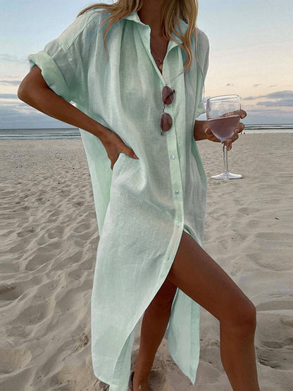 Lucy Simple Concept Maxi Shirt Dress