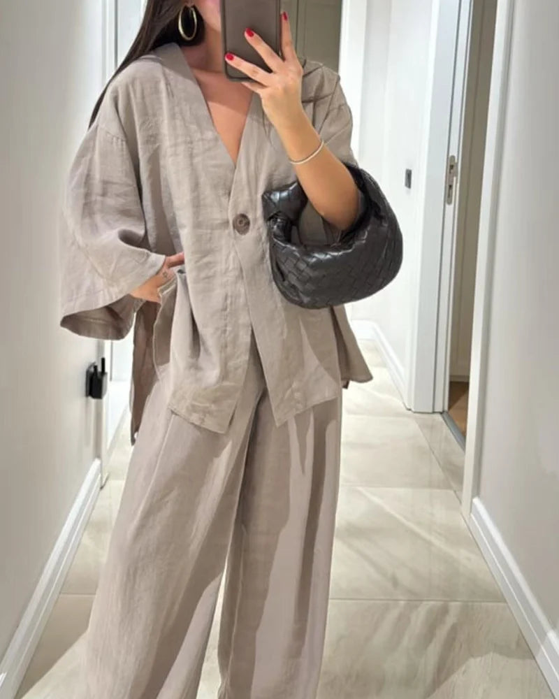 Nina Flowing V-Neck Lounge Set