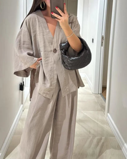 Nina Flowing V-Neck Lounge Set