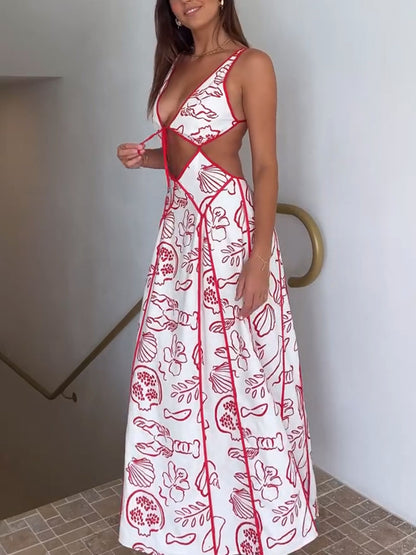 Chic Strappy Backless Resort Dress