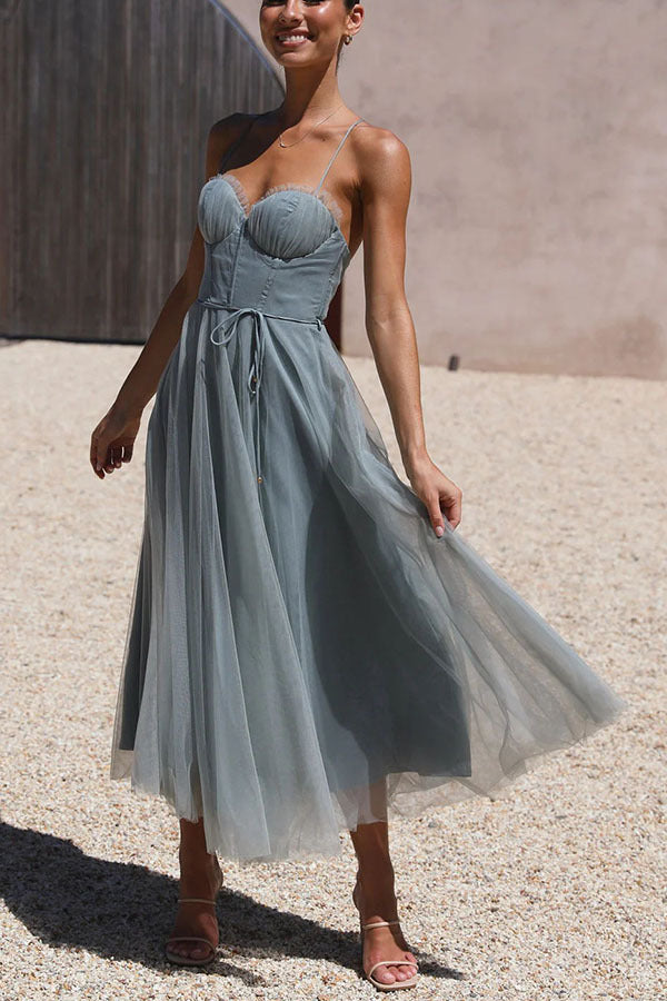 Alexa Elegant Chiffon Suspenders Party Maxi Dress