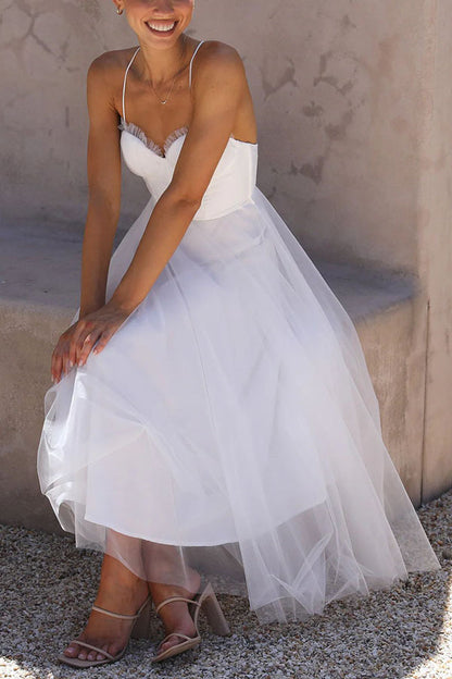 Alexa Elegant Chiffon Suspenders Party Maxi Dress