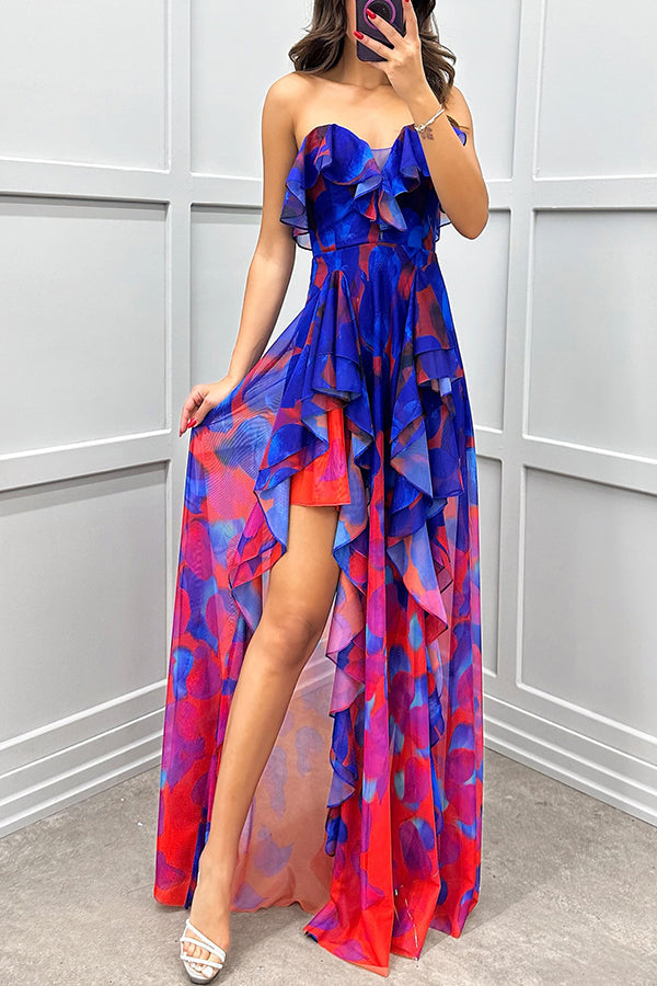Layla Elegant Gradient Print Maxi Dress