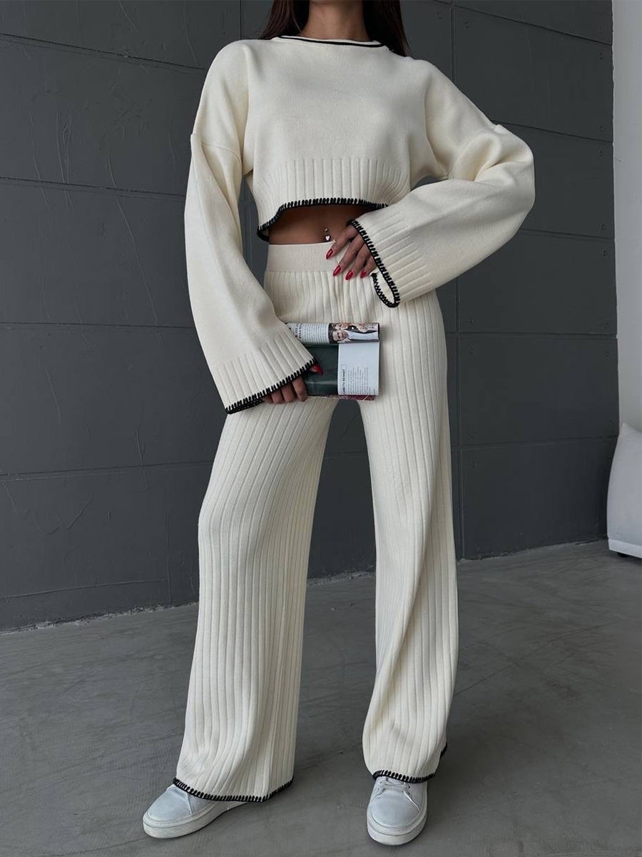 Caroline Minimalism Style Knitted Two-pieces Set
