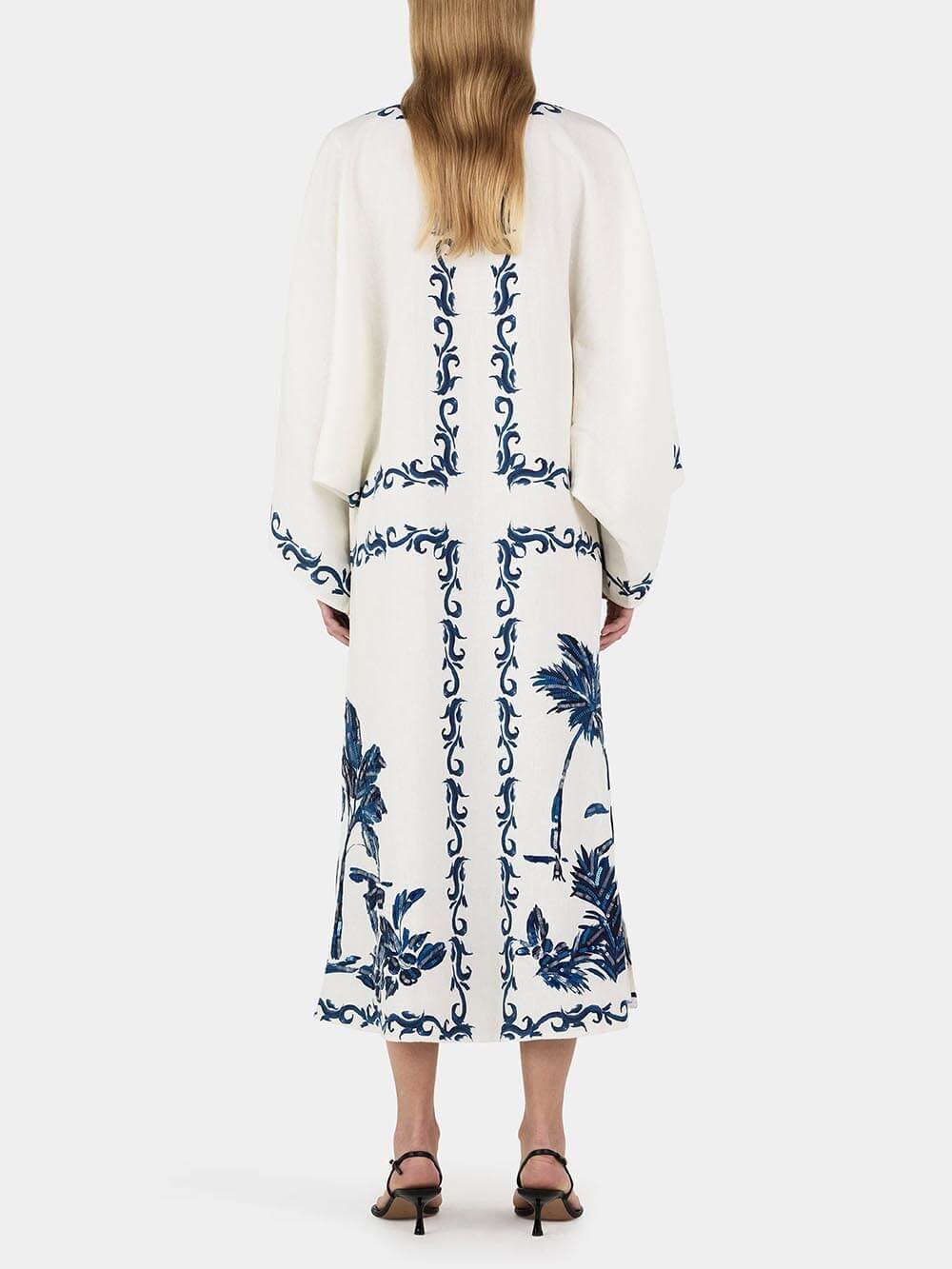 Emily Elegant Vintage Hawaiian Print Midi Dress