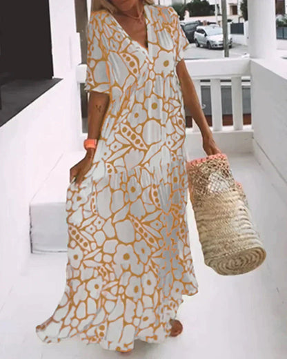 Amma Summer Long Dress with Flowing Cut