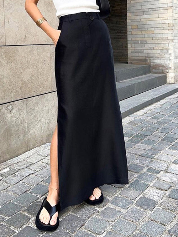 Lucy High Waist Side Slit Skirt