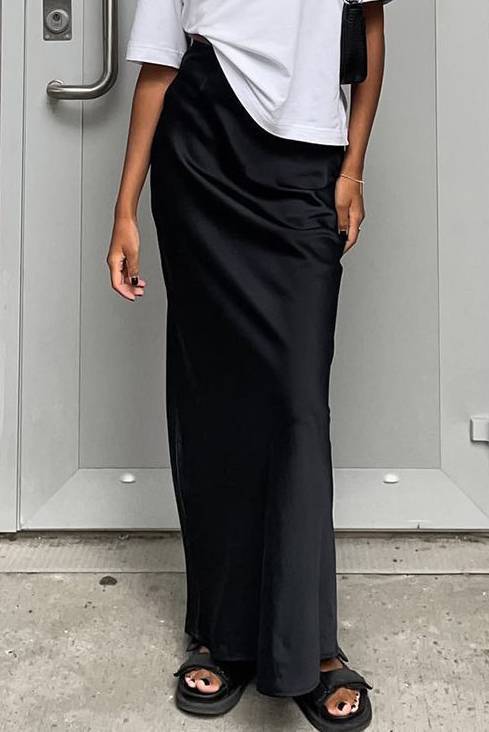 Lillian Gorgeous Satin Ice Silk Hip Skirt