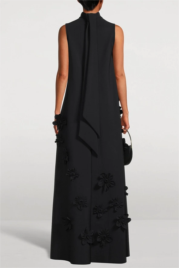 Hazel Elegant 3D Floral High Neck Gown