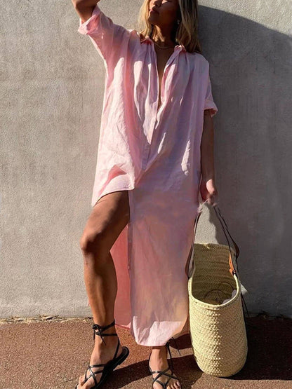 Lucy Simple Concept Maxi Shirt Dress