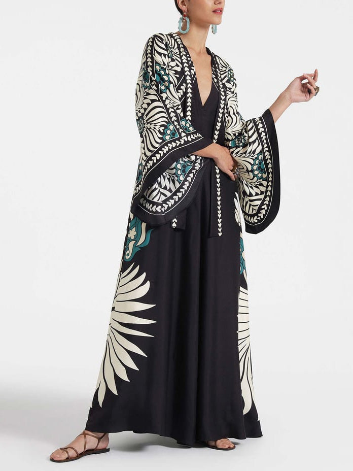 Ellie Unique Floral Print Flowy Maxi Dress