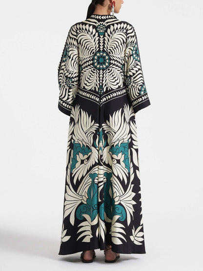 Ellie Unique Floral Print Flowy Maxi Dress