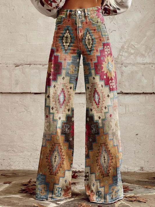 Elisa Elegant Retro Chevron Pants