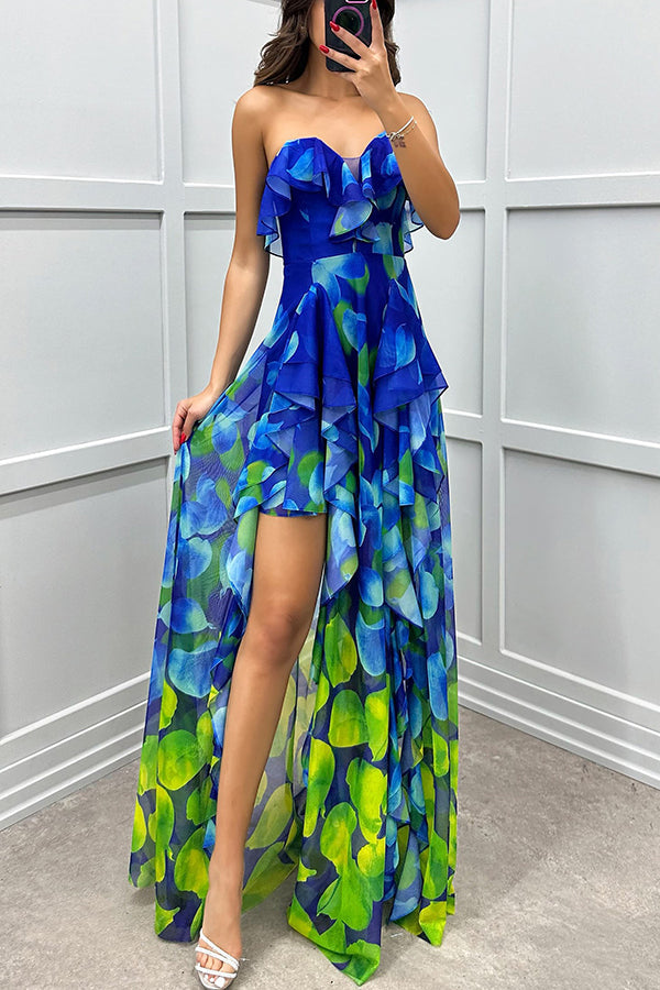 Layla Elegant Gradient Print Maxi Dress