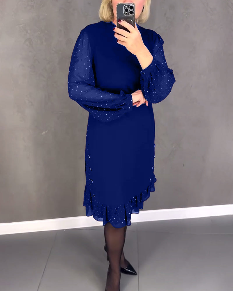 Mia Elegant Sheer Sleeve Dress