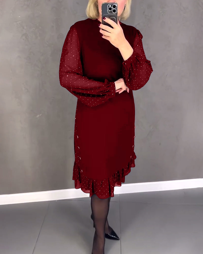 Mia Elegant Sheer Sleeve Dress