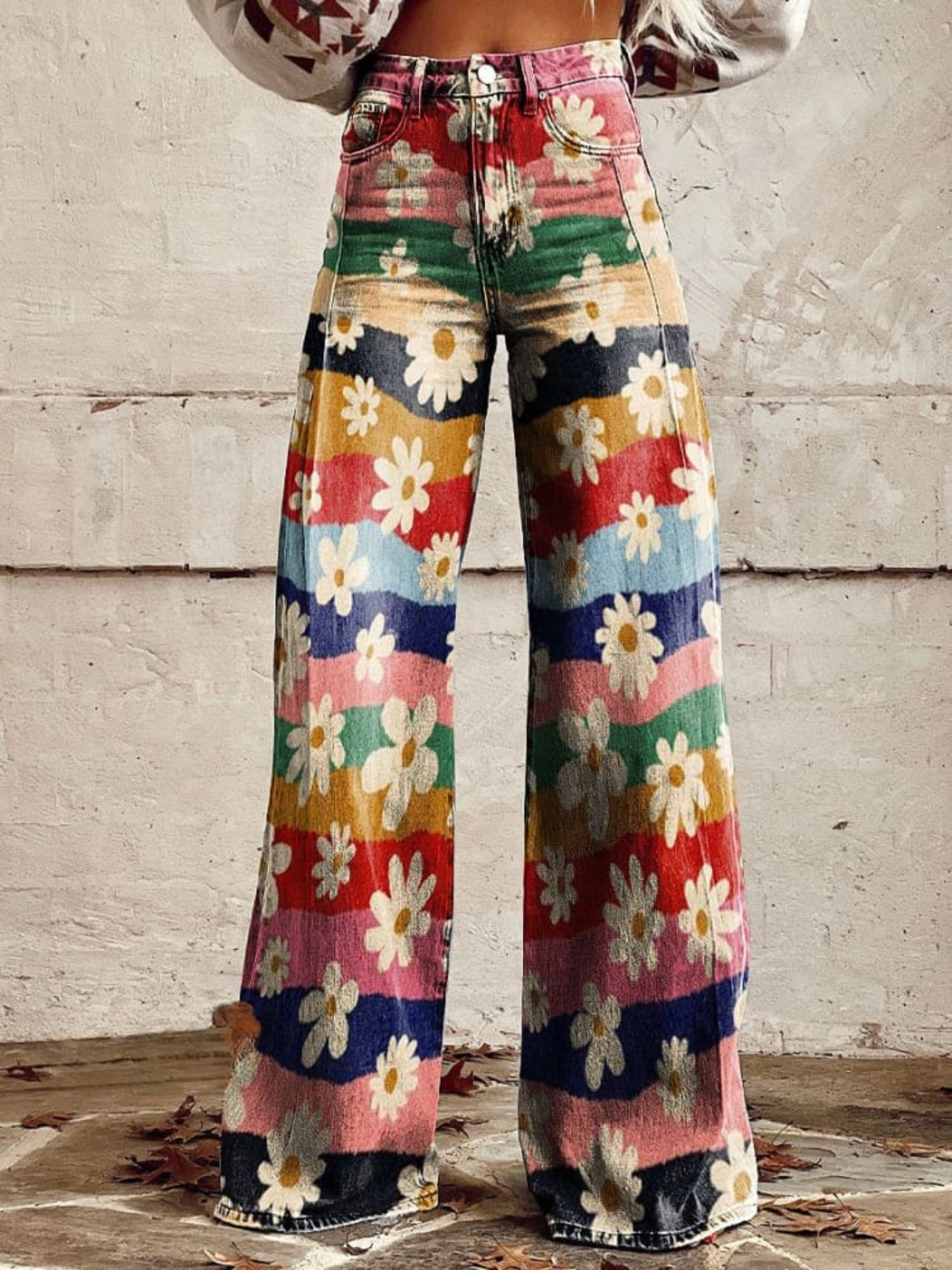 Elegant and Comfortable Floral Retro Pants