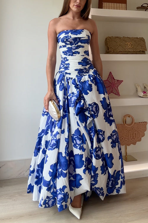 Full Skirt Floral Printed Dress