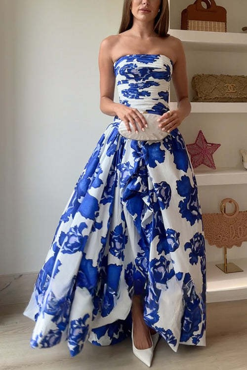 Full Skirt Floral Printed Dress