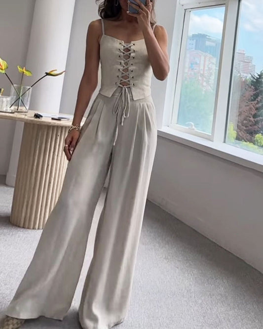 Avery Lace-Up Two-Piece Set