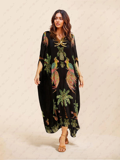 Leah Coconut Print Drop Shoulder Dress