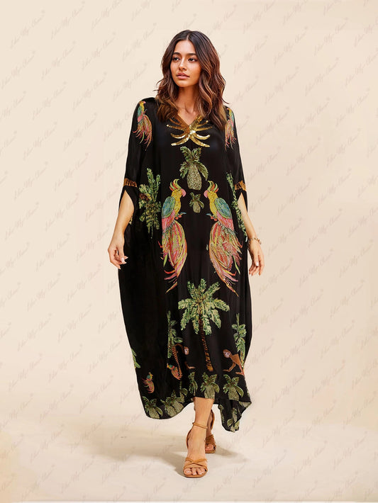 Leah Coconut Print Drop Shoulder Dress