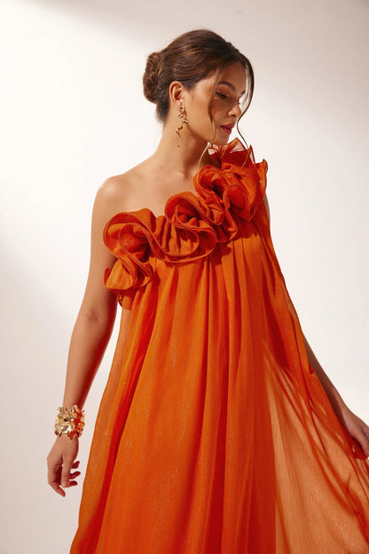 Amelia One-Shoulder Floral Maxi Dress