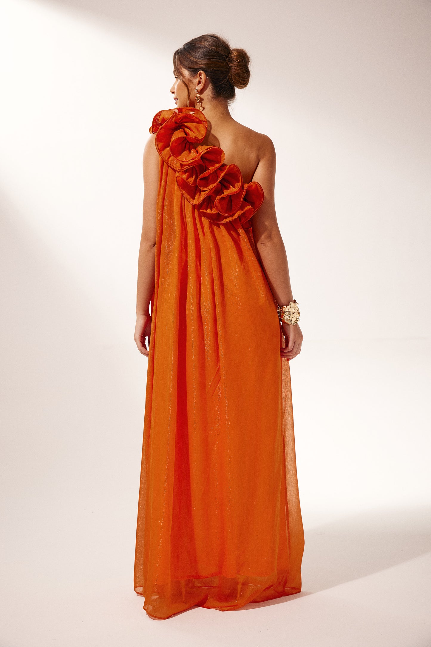 One-shoulder Floral Maxi Dress