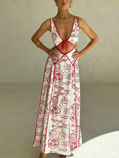 Chic Strappy Backless Resort Dress