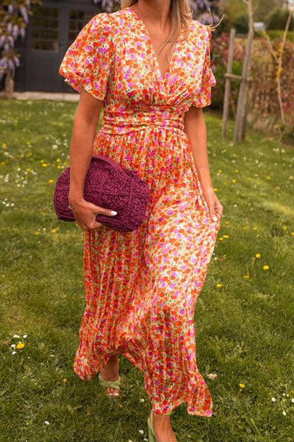 Aria Elegant Floral V-Neck Gown