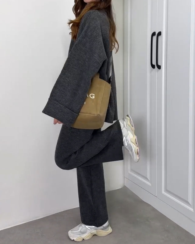 Clara - Casual Crewneck Sweater & Pants Two-piece Set