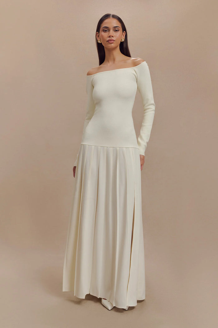 Amaya Soft Pleated Shoulder Dress