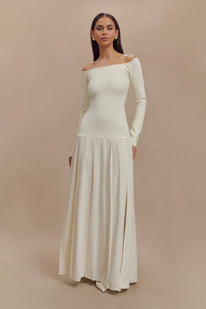 Amaya Soft Pleated Shoulder Dress