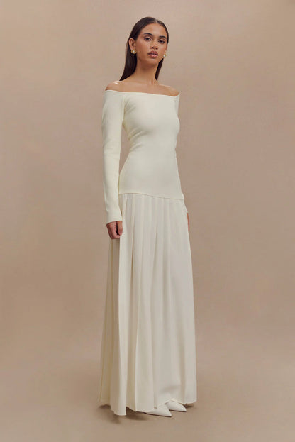 Amaya Soft Pleated Shoulder Dress