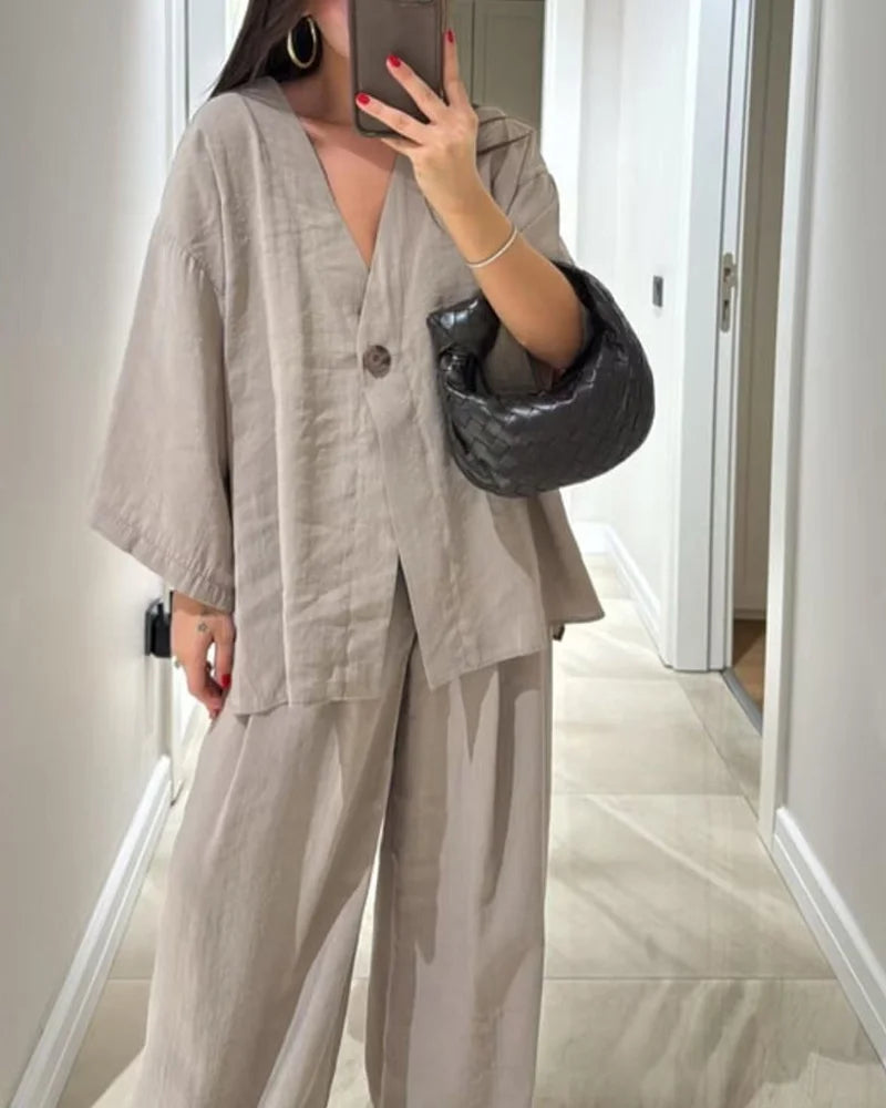 Nina Flowing V-Neck Lounge Set