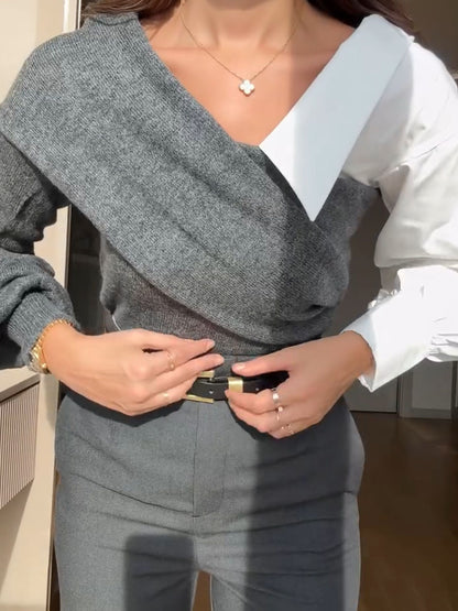 Raya Elegant Colorblock Knitwear